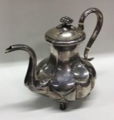 A rare Russian silver coffee pot of panelled desig