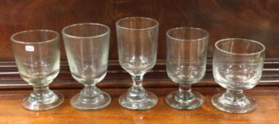 A group of five Georgian glass drinking vessels. E