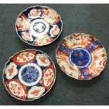 A group of three Chinese Imari plates. Est. £10 -