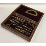 A mahogany cased draughtsman's set. Est. £20 - £30