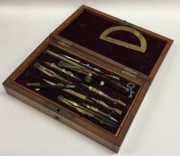 A mahogany cased draughtsman's set. Est. £20 - £30