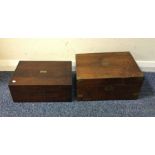A mahogany brass mounted jewellery box together wi