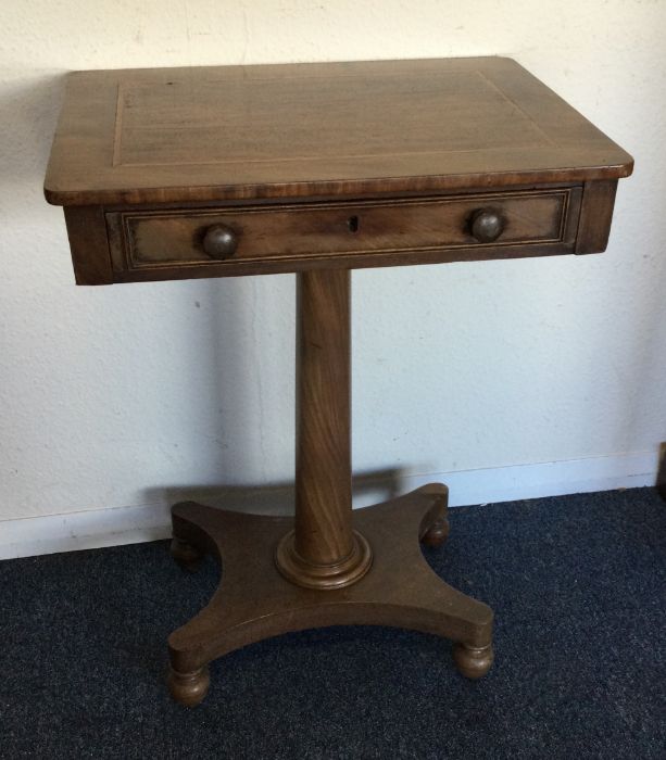 An early Victorian single drawer pedestal table on
