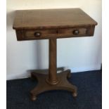An early Victorian single drawer pedestal table on