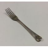 A Georgian silver Hanoverian pattern dessert fork