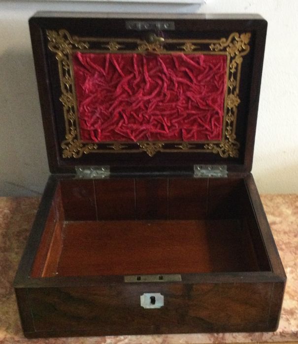 A mahogany inlaid writing box together with a dome - Image 2 of 2