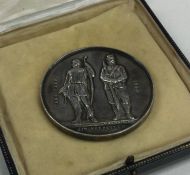 A good heavy cased silver medallion mounted with f