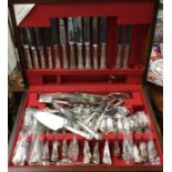 A large cased silver plated part cutlery service.