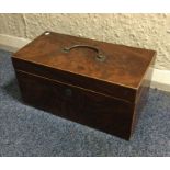 A Georgian mahogany box with hinged top. Est. £20