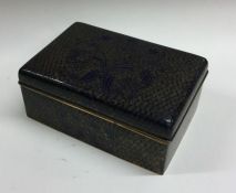 A good Chinese hinged top box decorated in blue gr