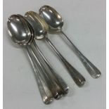 A heavy set of five OE pattern silver tablespoons.