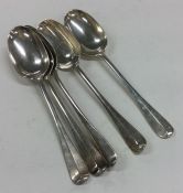 A heavy set of five OE pattern silver tablespoons.