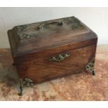 A Georgian mahogany hinged top jewellery box with