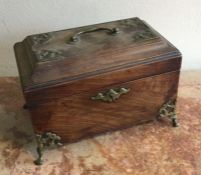 A Georgian mahogany hinged top jewellery box with
