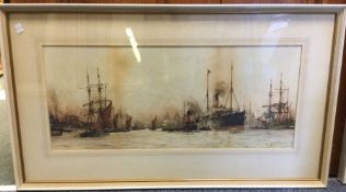 AFTER CHARLES DIXON: A large framed and glazed pri