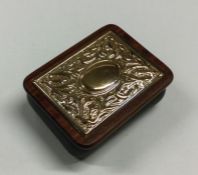 A silver gilt and mahogany box with lift-off cover