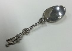 A Dutch silver spoon with twisted terminal. Appare