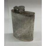 A heavy Continental Sterling silver hip flask with