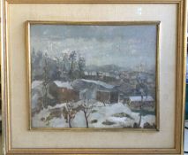 AUBIN PASQUE (Belgian 1903 - 1981): A gilt framed