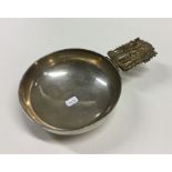 A good heavy silver bleeding bowl with gilt handle