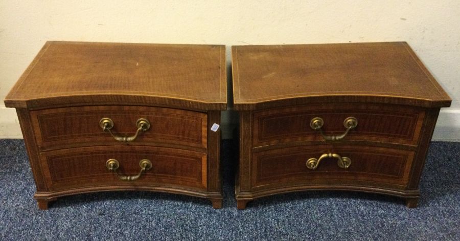 A good pair of shaped fronted miniature chests on