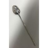 A Georgian silver rat tail pattern mote spoon of t