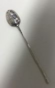 A Georgian silver rat tail pattern mote spoon of t