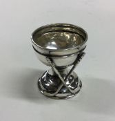 An unusual small silver trophy cup mounted with a