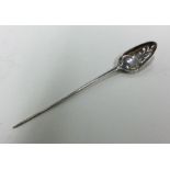 A good Georgian silver tapering mote spoon with pi