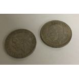 Two 1935 silver Crowns. (Coins). Approx. 57 grams.