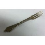 A rare 17th Century silver trefid fork attractively en