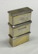 A good quality hinged top silver gilt medicine cas