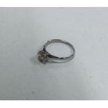 A good diamond single stone ring in platinum claw