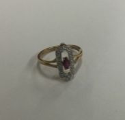An attractive ruby and diamond cocktail ring of st