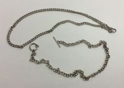 A modern silver watch chain together with one othe