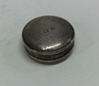 A silver pill box of oval form. Birmingham. Approx