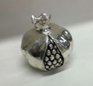 A heavy silver mounted model of a pomegranate with