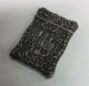 A large double-sided castle top card case profusel
