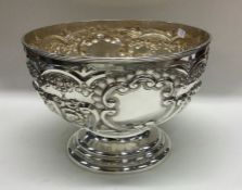 CHESTER: A good silver fluted rose bowl profusely