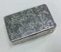 A good quality engraved silver snuff box decorated