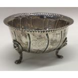 DUBLIN: A good Irish silver sugar bowl with crimpe