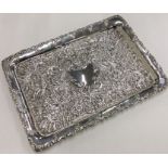 A large Edwardian silver dressing table tray with