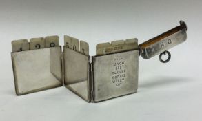 A good set of nine silver butt markers in rectangu