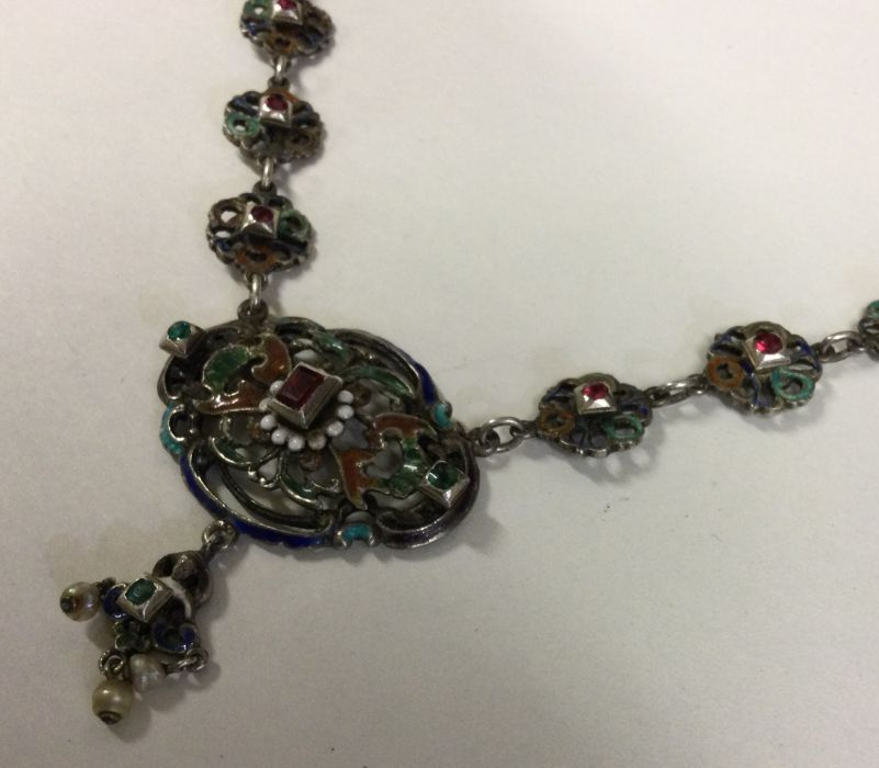 A good Austro-Hungarian silver and enamelled penda - Image 2 of 2