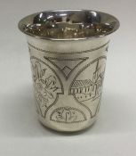 A large Russian silver tapering cup engraved with