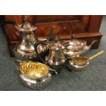 A good silver plated four piece tea and coffee ser