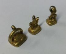 A group of three Antique chased seals. Approx. 12