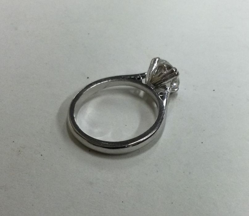 A large diamond single stone ring in four double c - Image 2 of 3