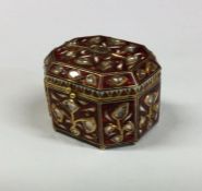 A heavy 21 carat gold Indian casket shaped pill bo