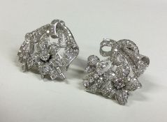 A fine pair of French diamond double clips, the la